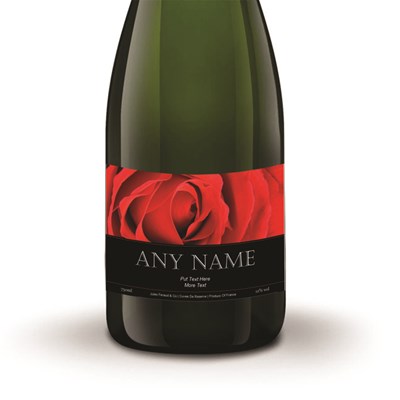 Jules Feraud Brut With Personalised Champagne Label Red Rose